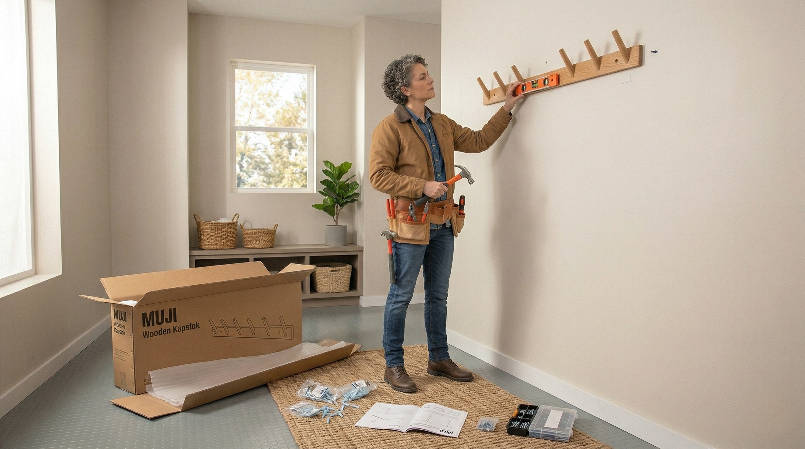 Coat rack being mounted