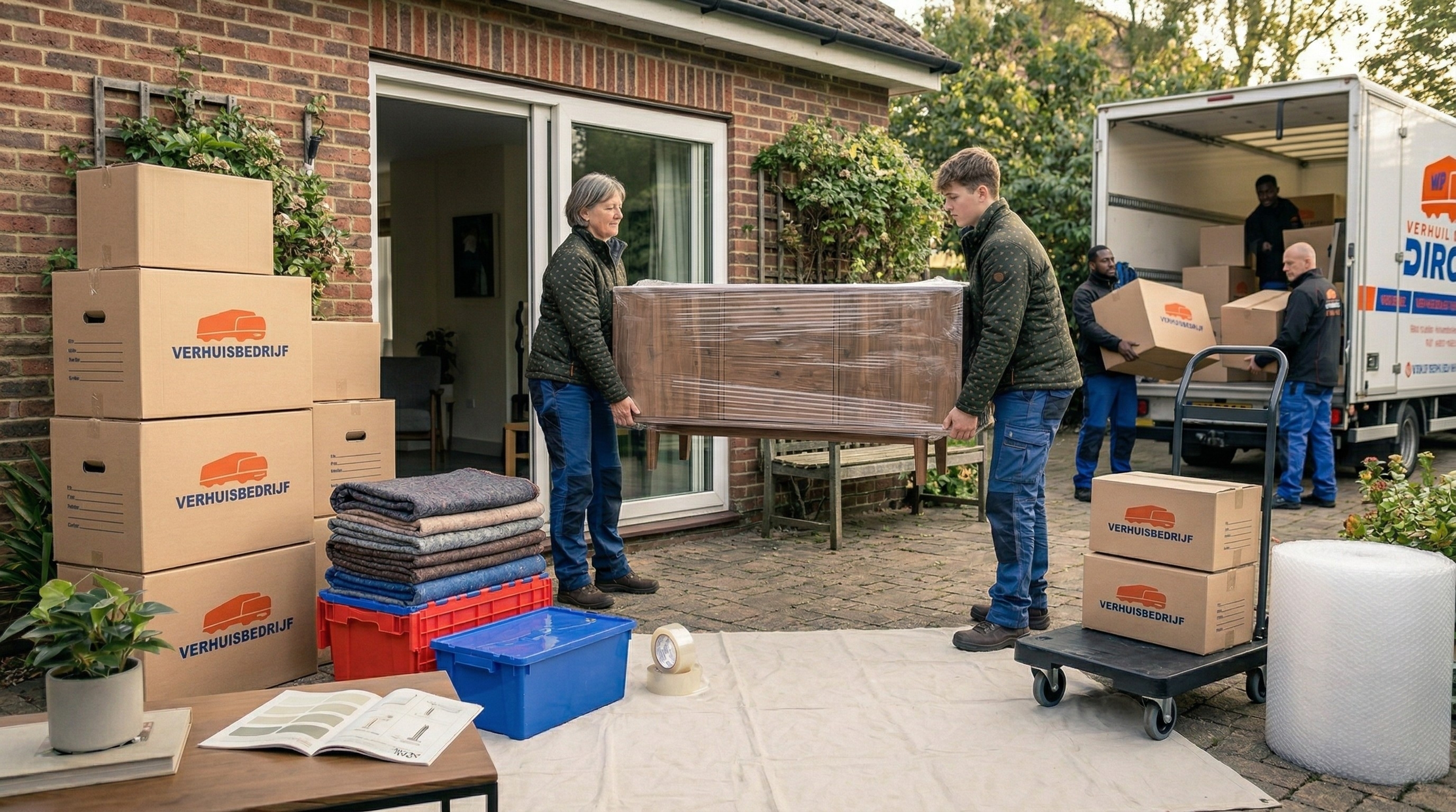 Meubels worden verhuisd